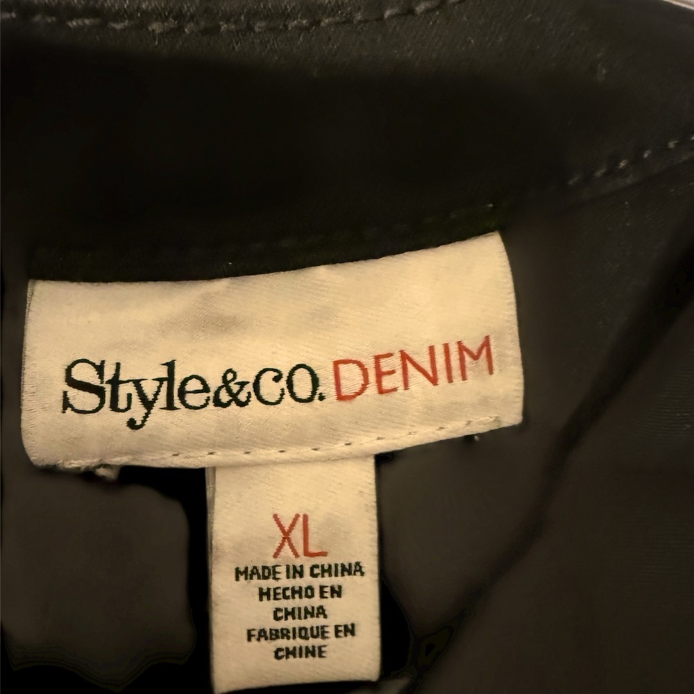 Style & CO Denim Black Jacket - Picture 3 of 4